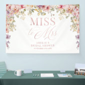 Banderoles Miss to Mrs Bridal shower elegant orchids backdrop (Salon professionnel)