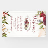 Banderoles Mistletoe Manor Aquarelle Mariage Floral Bienvenue (Horizontal)