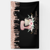 Banderoles Mixer Fleurs Rose Gold Drives Boulangerie Noir (Vertical)