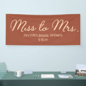 Banderoles Mlle à Mme Blush Terracotta Nom de la Fête des mar (Salon professionnel)