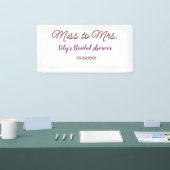 Banderoles Mlle à Mme douche nuptiale ajouter nom date année  (Salon professionnel)