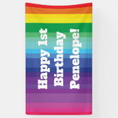 Banderoles Mod Rainbow Colorée 1ère fête d'anniversaire (Vertical)