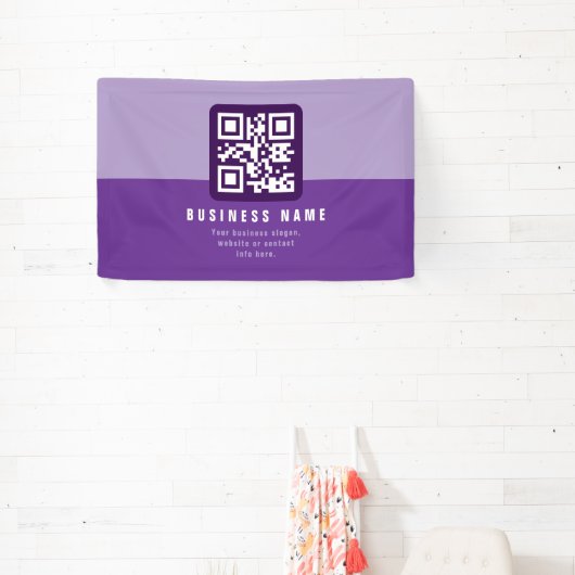 Banderoles Modèle de code QR moderne éditable | Violets (Insitu)