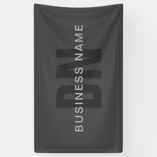 Banderoles Modèle de conception de monogramme éditable gris f (Vertical)