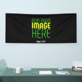BANDEROLES MODÈLE DE TEXTE D'IMAGE NOIRE SIMPLE ET MODERNE (Salon professionnel)