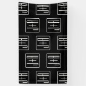 Banderoles Modèle d'initiales de mariage moderne | Noir & Bla (Vertical)