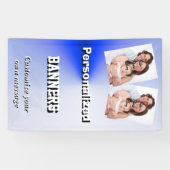 Banderoles Modèle photo bleu-clair (Horizontal)