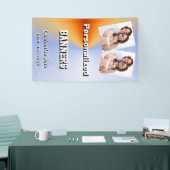 Banderoles Modèle photo bleu-clair et orange (Salon professionnel)