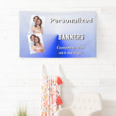 Banderoles Modèle photo bleu-clair gradué (En situation)