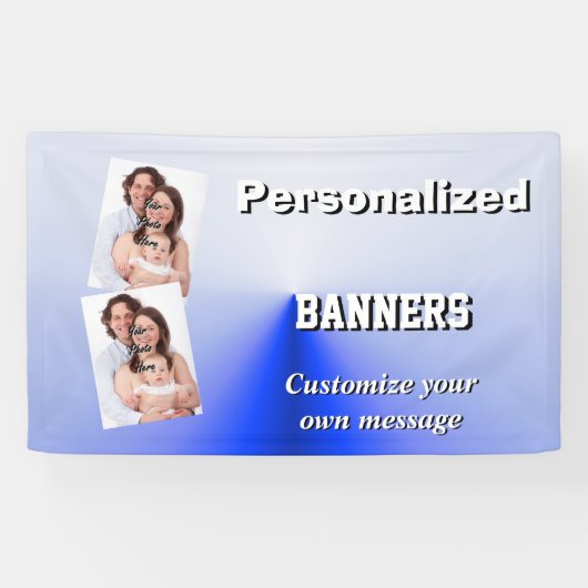 Banderoles Modèle photo bleu-clair gradué (Horizontal)