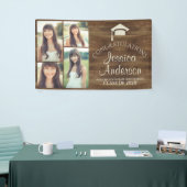 Banderoles Modèle photo de bois rustique à grain de bois (Salon professionnel)