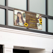 Banderoles Modèle photo de tournesol en bois rustique (Bâtiment extérieur)