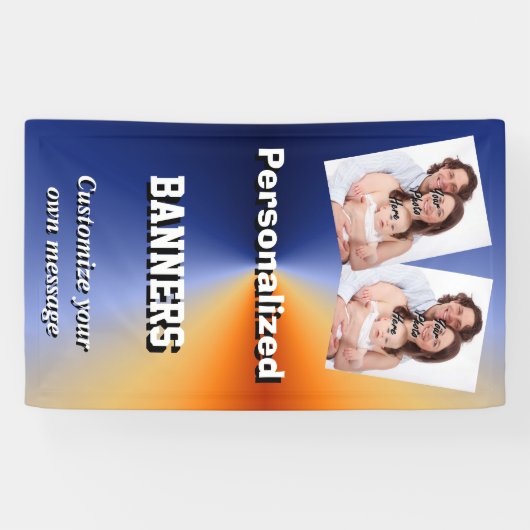 Banderoles Modèle photo fait sur commande bleu lumineux (Horizontal)