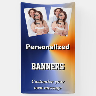 Banderoles Modèle photo fait sur commande bleu lumineux