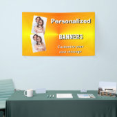 Banderoles Modèle photo jaune simple lumineux (Salon professionnel)