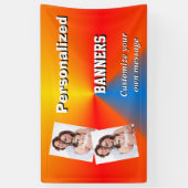 Banderoles Modèle photo orange et bleu clair (Vertical)