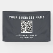 Banderoles Modèle simple pour votre code QR | Gris charbon (Horizontal)