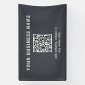 Banderoles Modèle simple pour votre code QR | Gris charbon (Verticale)