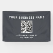 Banderoles Modèle simple pour votre code QR | Gris foncé (Horizontal)
