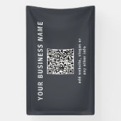 Banderoles Modèle simple pour votre code QR | Gris foncé (Verticale)
