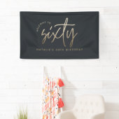 Banderoles Modern 60th birthday simple stylish elegant script (En situation)