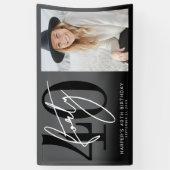 Banderoles Modern Black 40th Birthday Party (Vertical)