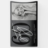 Banderoles Modern Black 60th Birthday Party (Vertical)