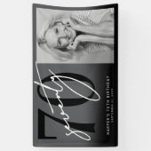 Banderoles Modern Black 70th Birthday Party (Vertical)