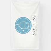 Banderoles Modern Blue Broom Logo Cleaning Service Business (Vertical)