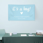 Banderoles Modern Blue it's a BOY Baby Shower (Salon professionnel)