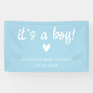 Banderoles Modern Blue it's a BOY Baby Shower