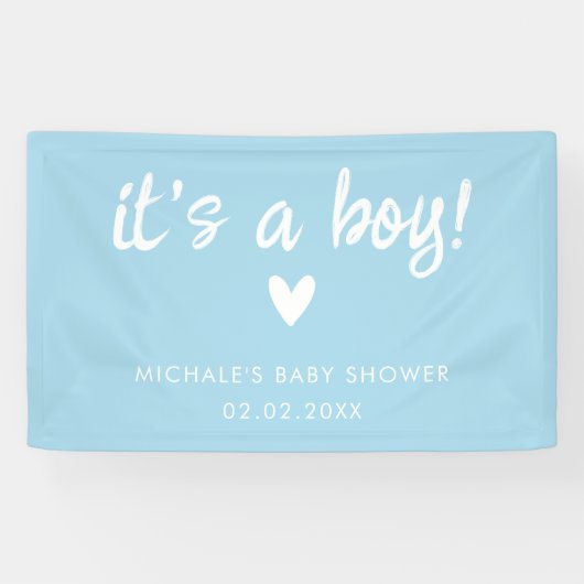Banderoles Modern Blue it's a BOY Baby Shower (Horizontal)