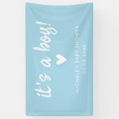 Banderoles Modern Blue it's a BOY Baby Shower (Vertical)