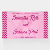 Banderoles Modern Blush Pink Chevron Stripe Wedding Welcome (Horizontal)