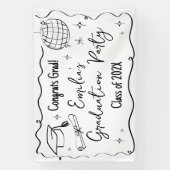 Banderoles Modern doodle Graduation party backdrop  (Verticale)