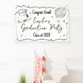 Banderoles Modern doodle Graduation party backdrop  (Insitu)