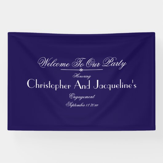 Banderoles Modern Engagement Party Script Names Chic Welcome (Horizontal)