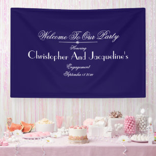 Banderoles Modern Engagement Party Script Names Chic Welcome
