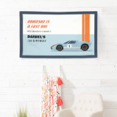 Banderoles Modern Fast One Race Car Boy 1er anniversaire (En situation)