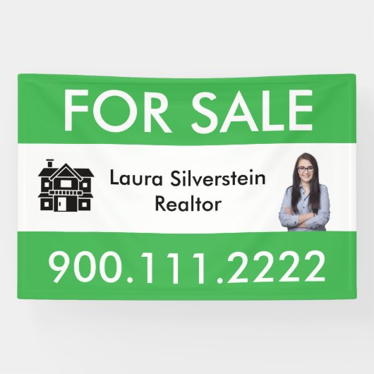 Banderoles Modern For Sale Real Estate Agent Customizable (Horizontal)