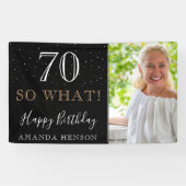 Banderoles Modern Funny 70 So What 70th Birthday Photo (Horizontal)