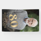 Banderoles Modern Gold 80th Photo Birthday Welcome Party (Horizontal)