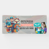 Banderoles Modern House Cleaning Maid Service Housekeeping (Horizontal)