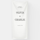 Banderoles Modern Minimalist Black and White Wedding Welcome (Vertical)
