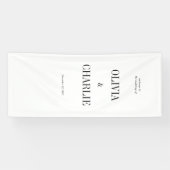 Banderoles Modern Minimalist Black and White Wedding Welcome (Horizontal)