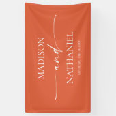 Banderoles Modern Minimalist Elegant Verona Sunset Wedding (Vertical)