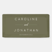 Banderoles Modern Minimalist Script Olive Moss Custom Wedding (Horizontal)