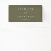 Banderoles Modern Minimalist Script Olive Moss Custom Wedding (Insitu)