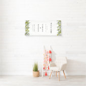 Banderoles Modern Olive Branch Welcome to our Wedding (En situation)