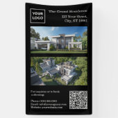 Banderoles Modern Real Estate Banner with QR Code (Vertical)